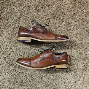 Stacy Adams Dickinson Cognac Cap-Toe Lace-up Men sz 9